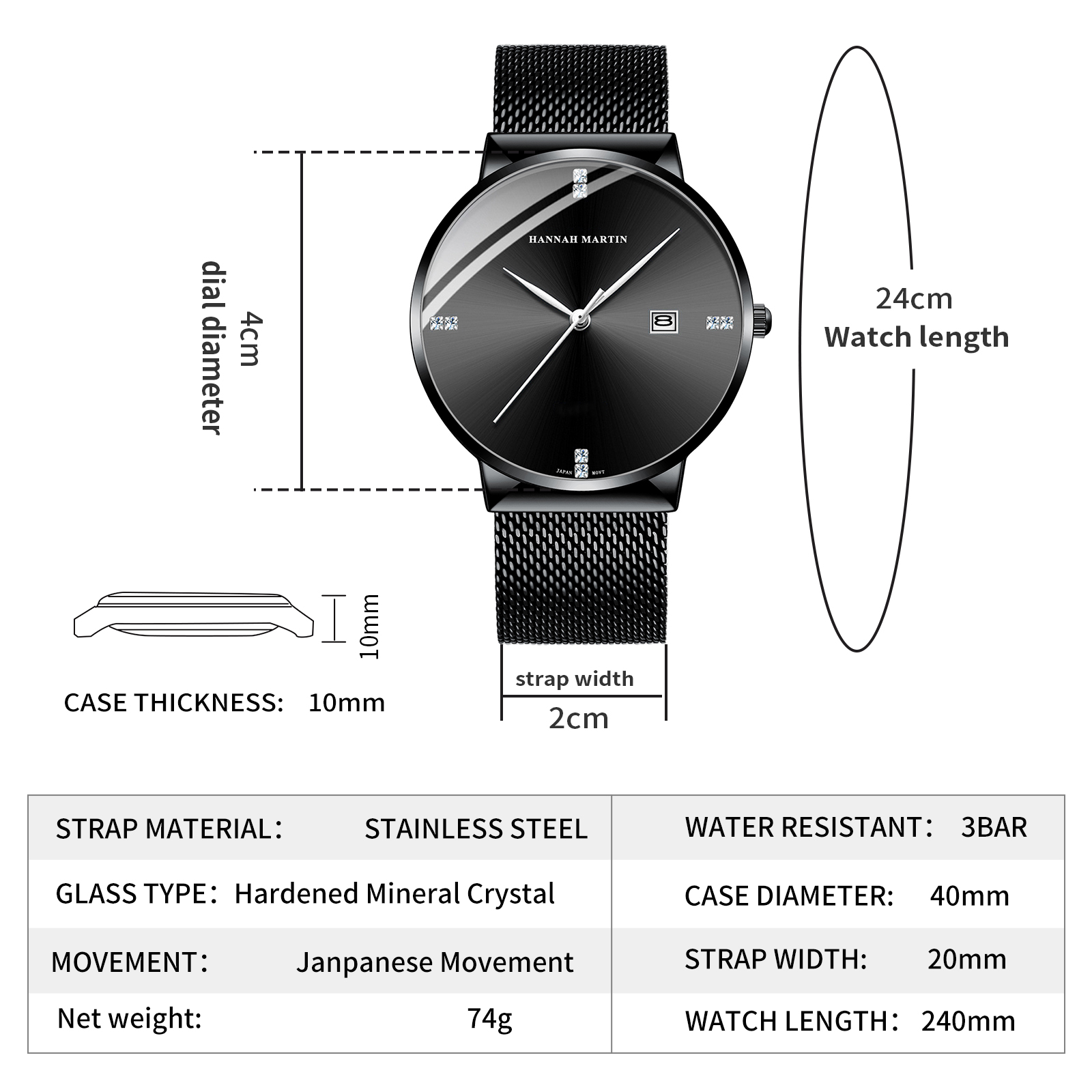 HANNAH MARTIN Men Watch Stainl - огляд і ціна Luxury Watch Maker