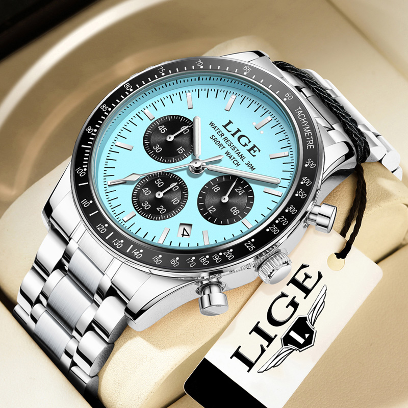 LIGE Top Brand Luxury New Men  - огляд і ціна Luxury Watch Top 10